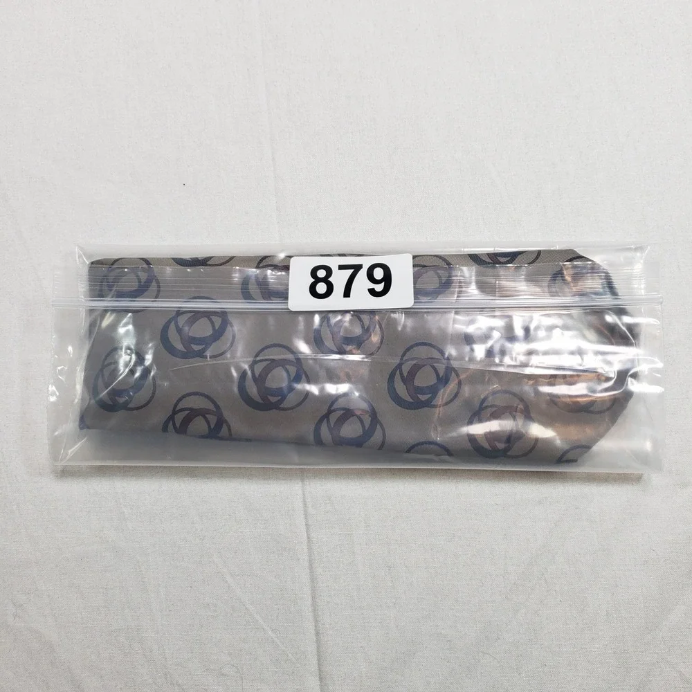 Geoffrey Beene Mens Silk‎ Tie OS Taupe Geometric Interlocking Circles